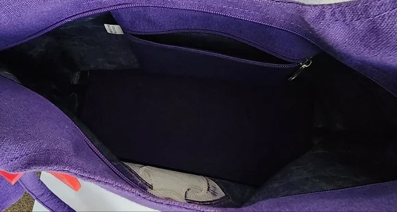 Get Lucky / Purple / Red Hat Lady/ Purse / Tote & Red Feather Hat w/Heart Gems - Picture 6 of 16